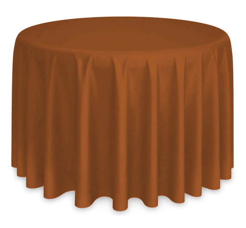 Oxford 64" Rust Round Table Linen, 1 Dozen